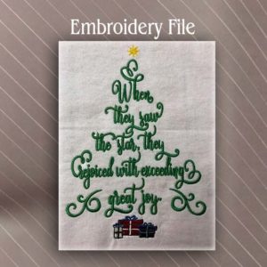Bible verse Christmas Tree Embroidery