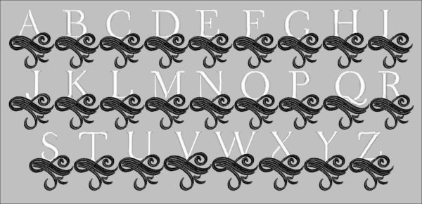 Royal Swirl Font alphabet