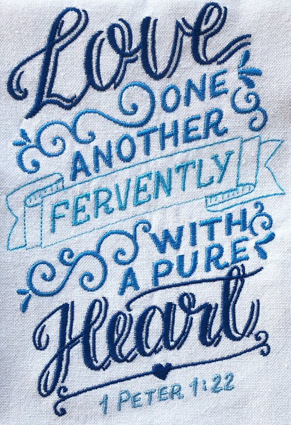 love one another embroidery file